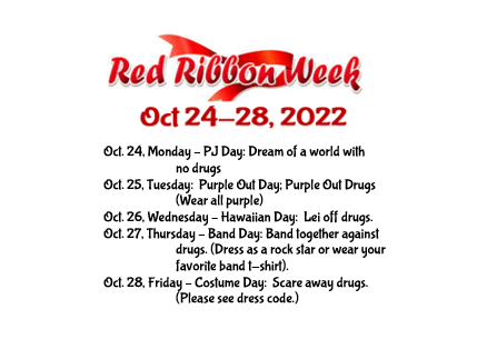 Red Ribbon Week 10/24-28/2022