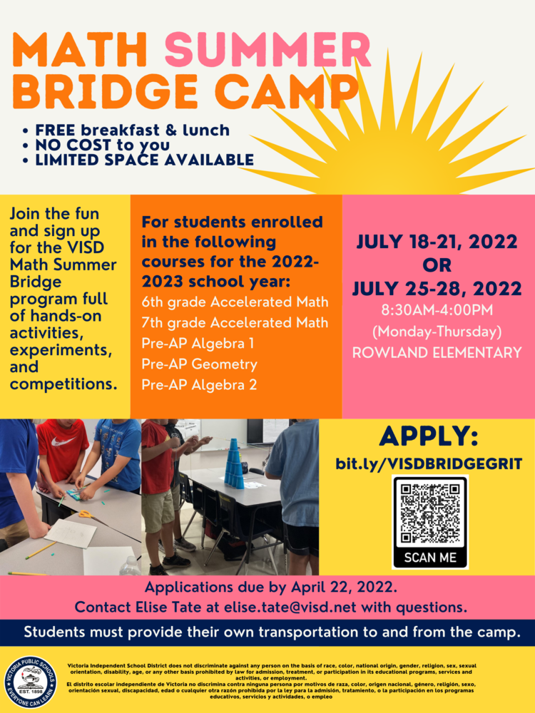 Math Summer Bridge Camp 2022