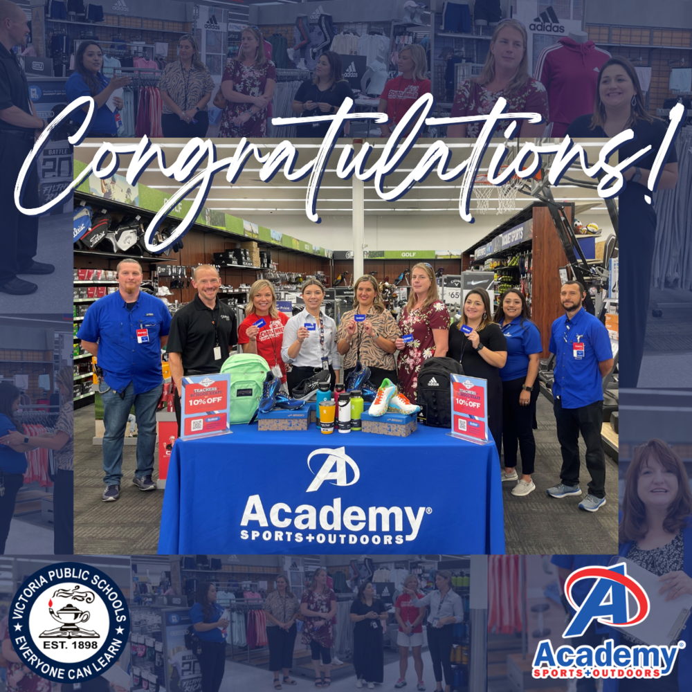 VISD EDUCATORS RECEIVE ACADEMY SPORTS + OUTDOORS GIFT CARDS Fine Arts