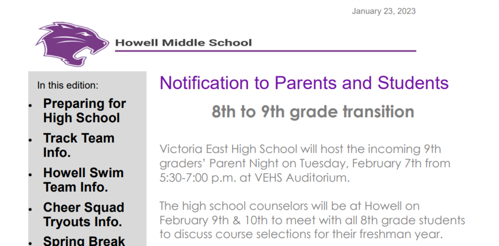 Howell Newsletter #4